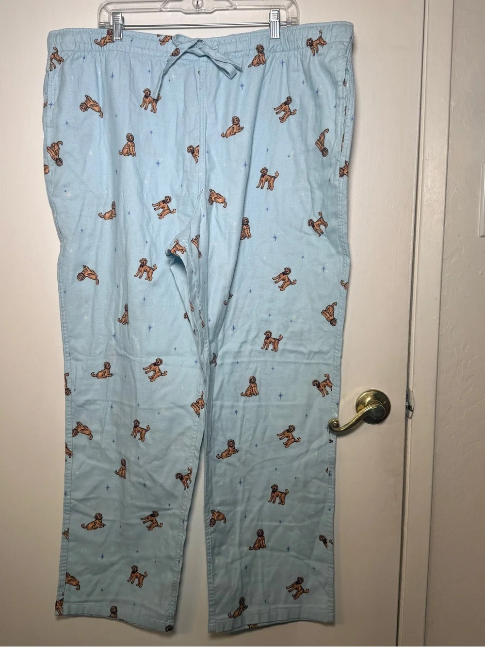 J. Crew Mens 2XL Light Blue Puppy-Print Adult Pajama Bottoms NWT